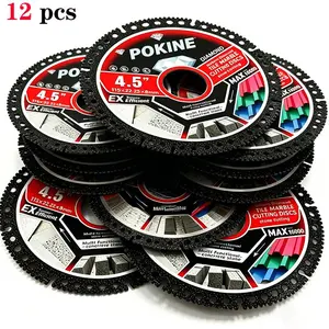 POKINE 4.5” diamond cutting discs suit angle grinders in 3/6/9/12 packs. Slim dry-cut structure slices ceramic, marble and granite easily with sharp, long-wearing edges for DIY renovations.