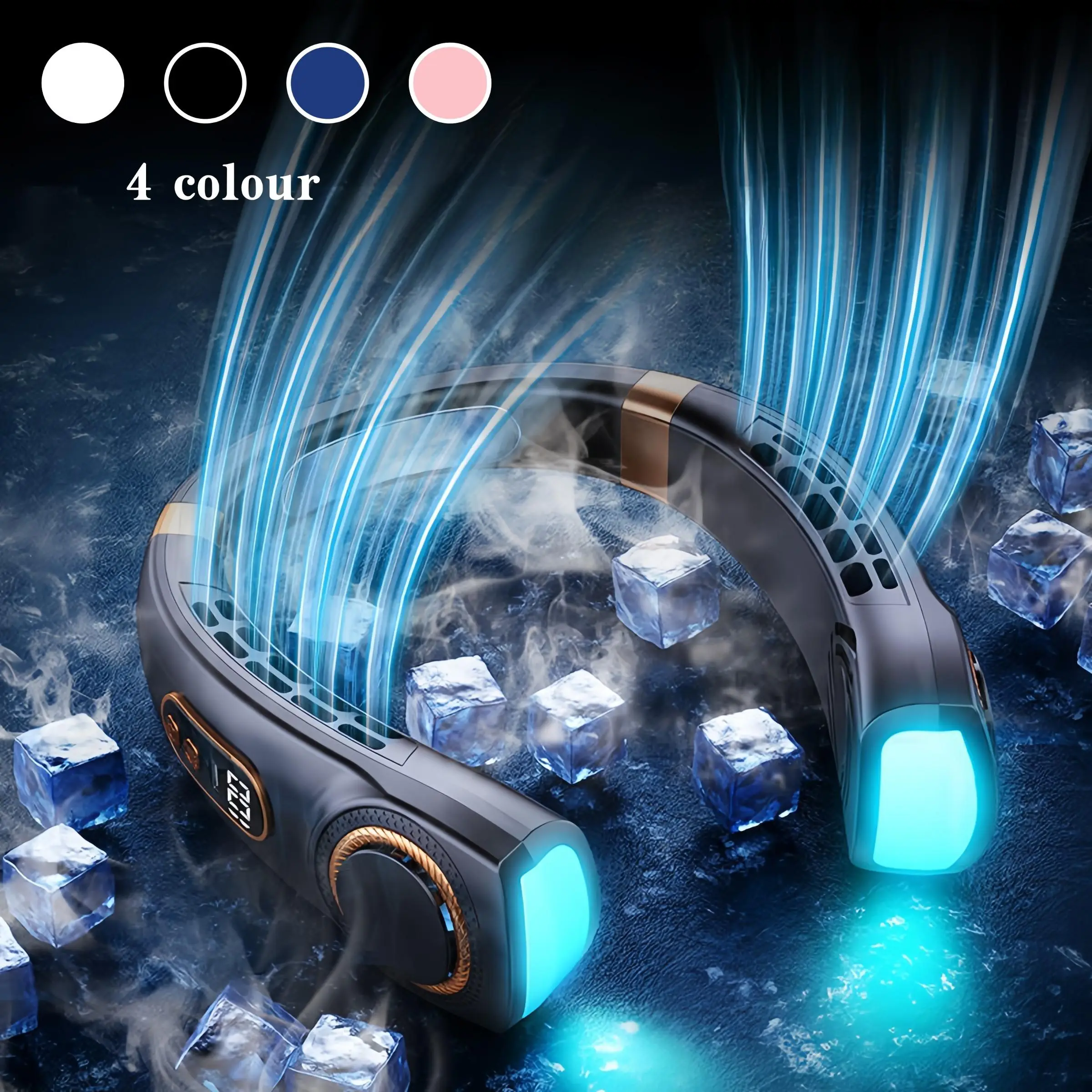 Wearable Neck Fan, USB Charging Neck Fan, Cooling Neck Fan, 5-speed Faster Cooling Neck Fan for Home Office Outdoor Travel