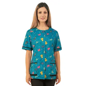 713 - Blue Dog Design Waterproof Hair Resistant and Bleach Resistant Grooming Smock