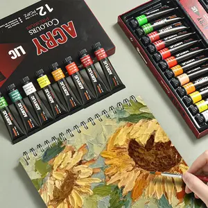 Joergen 12/24/30 Colors Acrylic Paint Set, 12ML Aluminum Tube, Drawing Graffiti DIY Art Supplies, Acrylic Art Kit, Ideal for Artists and Beginners