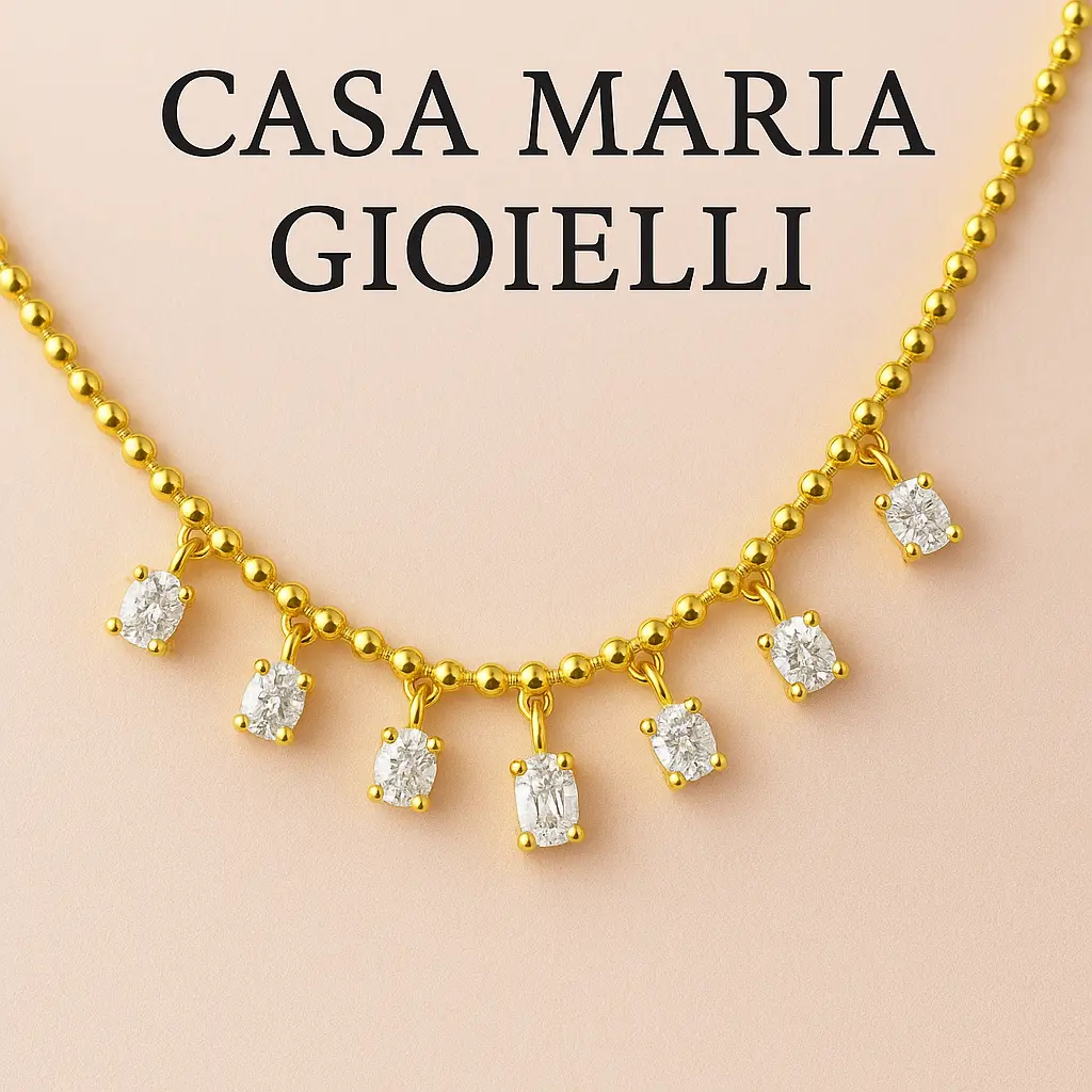 Lustre Linea Princess Necklace – 18K Solid Gold Necklace with Lab-Grown Diamonds