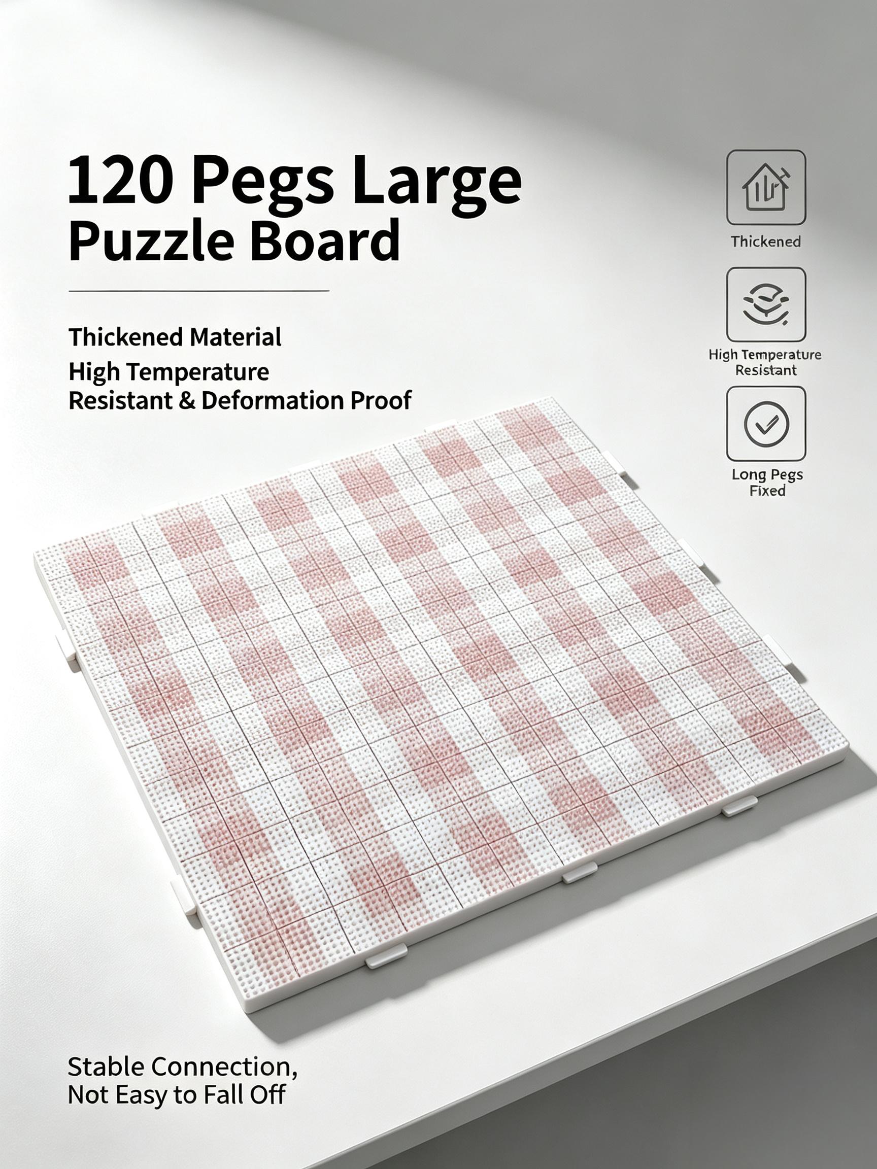 120-Pin Oversized Fuse Bead Pegboard, Heavy-Duty Heat Resistant Template for Pixel Art DIY Projects
