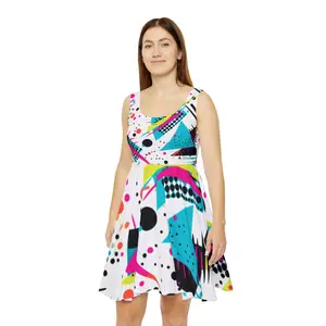 Cute Vintage 1980s Design Women's Skater Dress