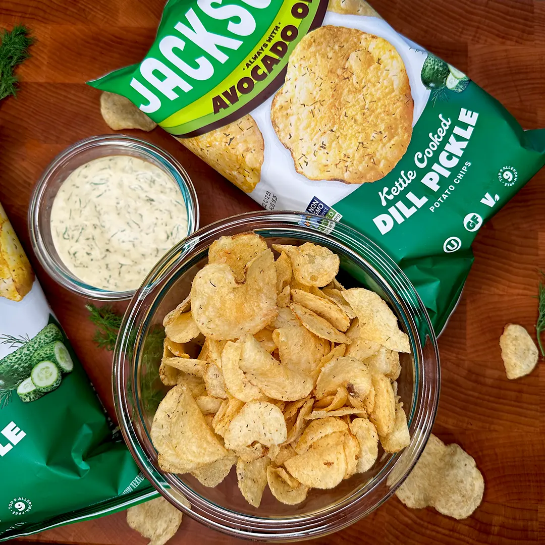 Dill Pickle Kettle Chips in Avocado Oil 7oz (Pack of 6) Non-GMO