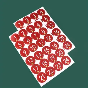 Christmas Number Countdown Stickers, 4 Sheets of Festive Numbers for Holiday Decorations & Gifts, Perfect for Parties & Celebrations