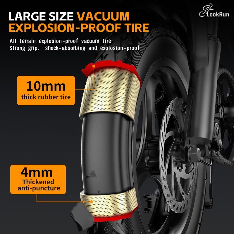 LookRun Foldable Electric Bike 800W Peak Power 22 mph Speed 60 Mile Range Explosion-Proof Tires Rear Disc Brake Dual Seats Ideal for Campus Commutes & Leisure E-Bike Folding Suspension LookRun Foldable Electric Bike 800W Peak Power 22 mph Speed 60 Mile Range Explosion-Proof Tires Rear Disc Brake Dual Seats Ideal for Campus Commutes & Leisure E-Bike Folding Suspension
