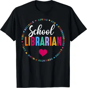 100% Cotton School Librarian Shirt Back To School Book Lover T-Shirt