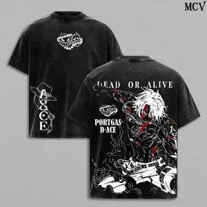 ACE Vintage Tee – Anime T-Shirt & Hoodie, Double Printed Oversize Lightweight Acid Washed Tee, Graphic Tee, Anime Merch, Outfits Men