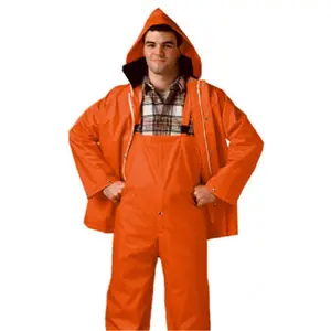 212 MAIN Tingley Rubber S63219.3X Hooded Rainsuit - 3XL, Blaze Orange, Modest Fashion Outerwear, Full-Body Rainproof Coat with Full Body Cover for Rainy Days, Rainy Day