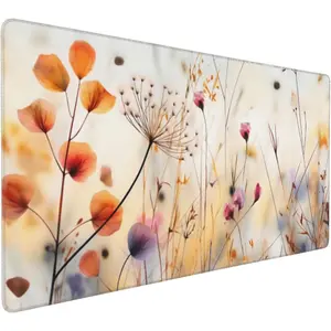 35.4 x 15.7 in, XXL Large  Pad for Desk, Extended Keyboard  Mat for  Office, Big  pad with Stitched Edges, Gaming Pc- Grass and