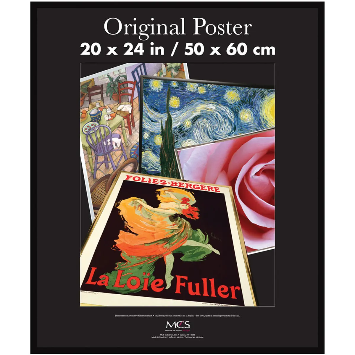 MCS Poster Original Masonite Back Frame for a 20x24" Photograph, Molding 1/2", Black