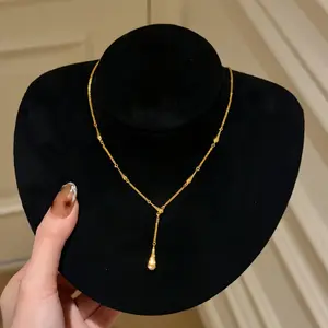 Hot-Selling Simple Retro Style Water Drop Tassel Sweater Chain High-End Fashion Exquisite Versatile Long Autumn Winter Necklace venom chains hmong necklaces gifts for bestfriend sorority chain smiling friends accessories boy love jewelry mexican shop
