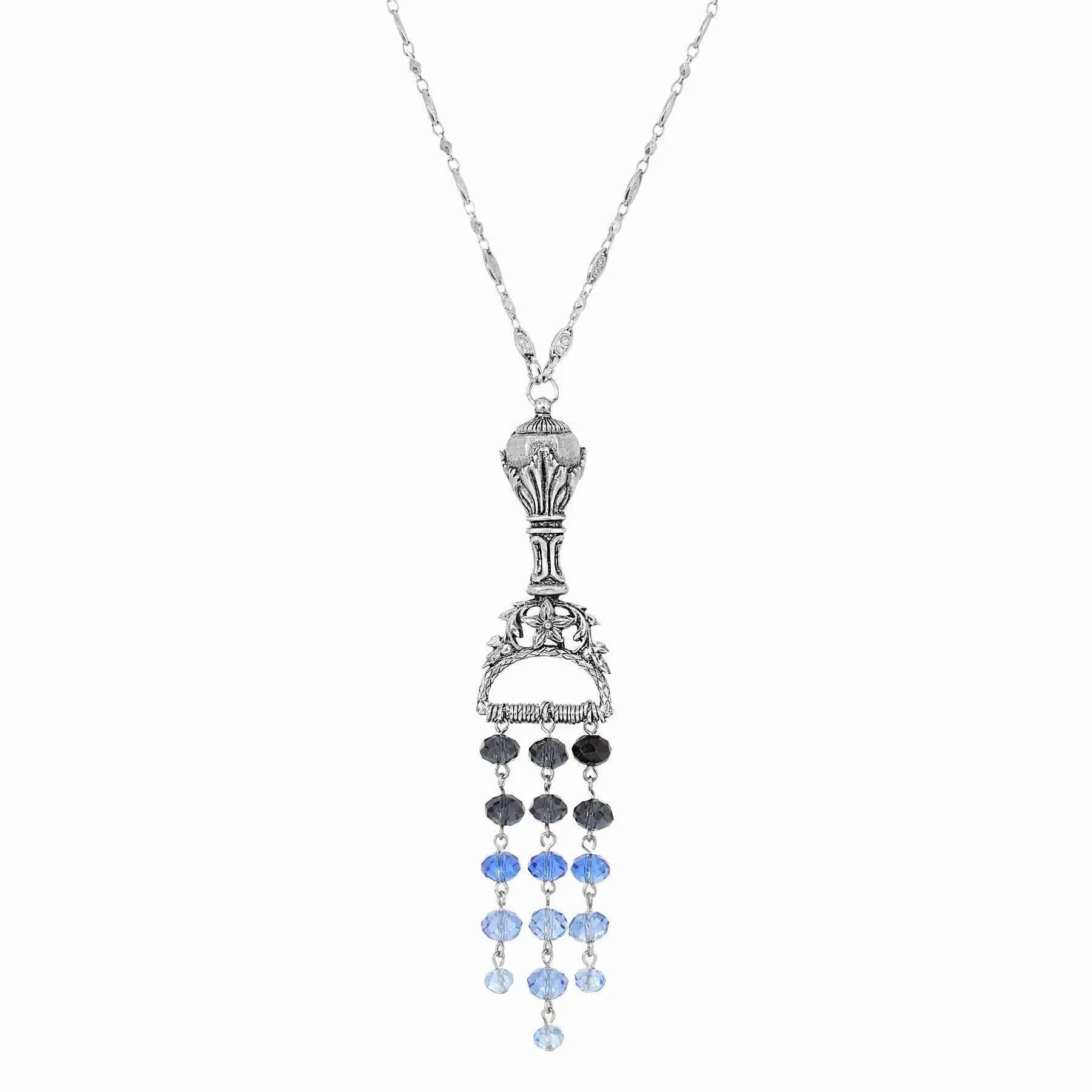 1928 Jewelry Multi Crystal Chandelier Ornamental Pendant Necklace 28"
