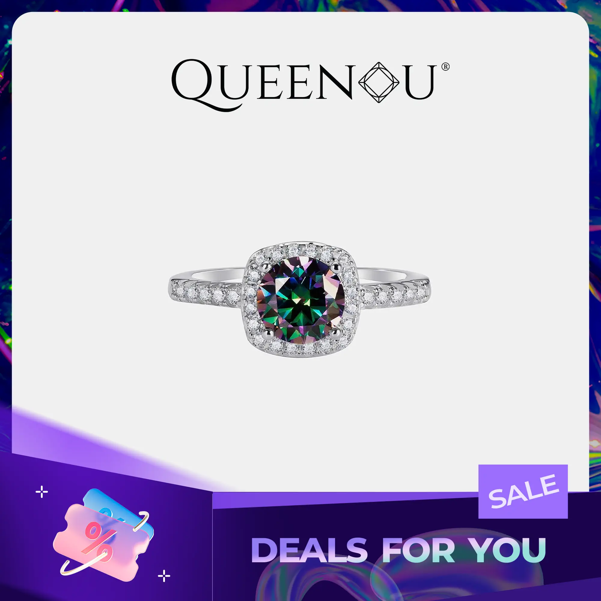 【#74】 NEBULA Synthetic Moissanite Ring Anniversary/Birthday/Daily/Engagement/Wedding/Promise/For Women/For Girl/For Her/For Men