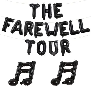1Set Music Bachelorette Party Decorations Farewell Tour Decor with the Farewell Tour Balloon Banner Music Note Balloon Retro Hip Hop Bachelorette Supplies for Rock and Roll Bridal Shower Wedding