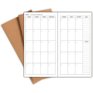 3-Pack Travelers Notebook Calendar, Travelers Notebook Inserts, Undated Traveler Notebooks Monthly, 4.25"x8.25" Traveler Calendar Insert