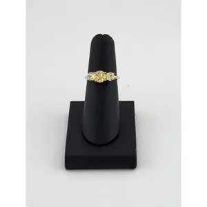 Triple Yellow Gemstone Ring in 925 Sterling Silver – Classic Style, Modern Shine