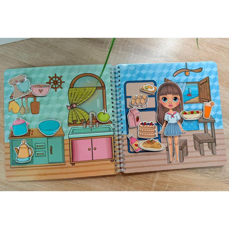 Sea House – Paper Dolls Activity Book (Velcro Dress-Up, 2 Dolls, Coastal Rooms) | Spring Acorn