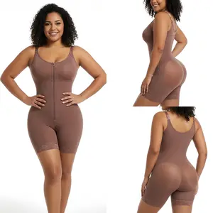 Shapewear Bodysuit for Women, Solid Fajas Colombianas Belly Reducing Compression with Tummy Control, Butt Lifter & Detachable Straps, Basic, Belly Reducing Girdle