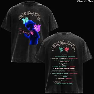 Omar Courtz Por Si Mañana No Estoy Washed Tee Vintage Acid Wash Oversized T Shirt, Latin Trap Reggaeton Album Tracklist Graphic, Fairy Aesthetic Neon Artwork Back Print, Y2K Streetwear Heavyweight Cotton Unisex Top, Music Fans Merch 12C