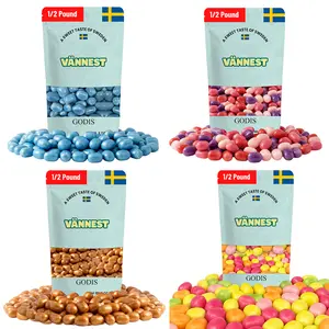 Maoam Kastanjer Fruit Candy - Cola, Wild Berry, Blueberry - 4 Pack 1/2 Pounds - German Sour Fizzy Fruit - European Snack Bonbon - Thick & Chewy - Fat-Free - Sweet