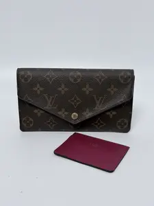 Pre-owned Louis Vuitton Canvas Envelope Wallet Monogram Félicie Pochette Insert Long Fuchsia JE333LV