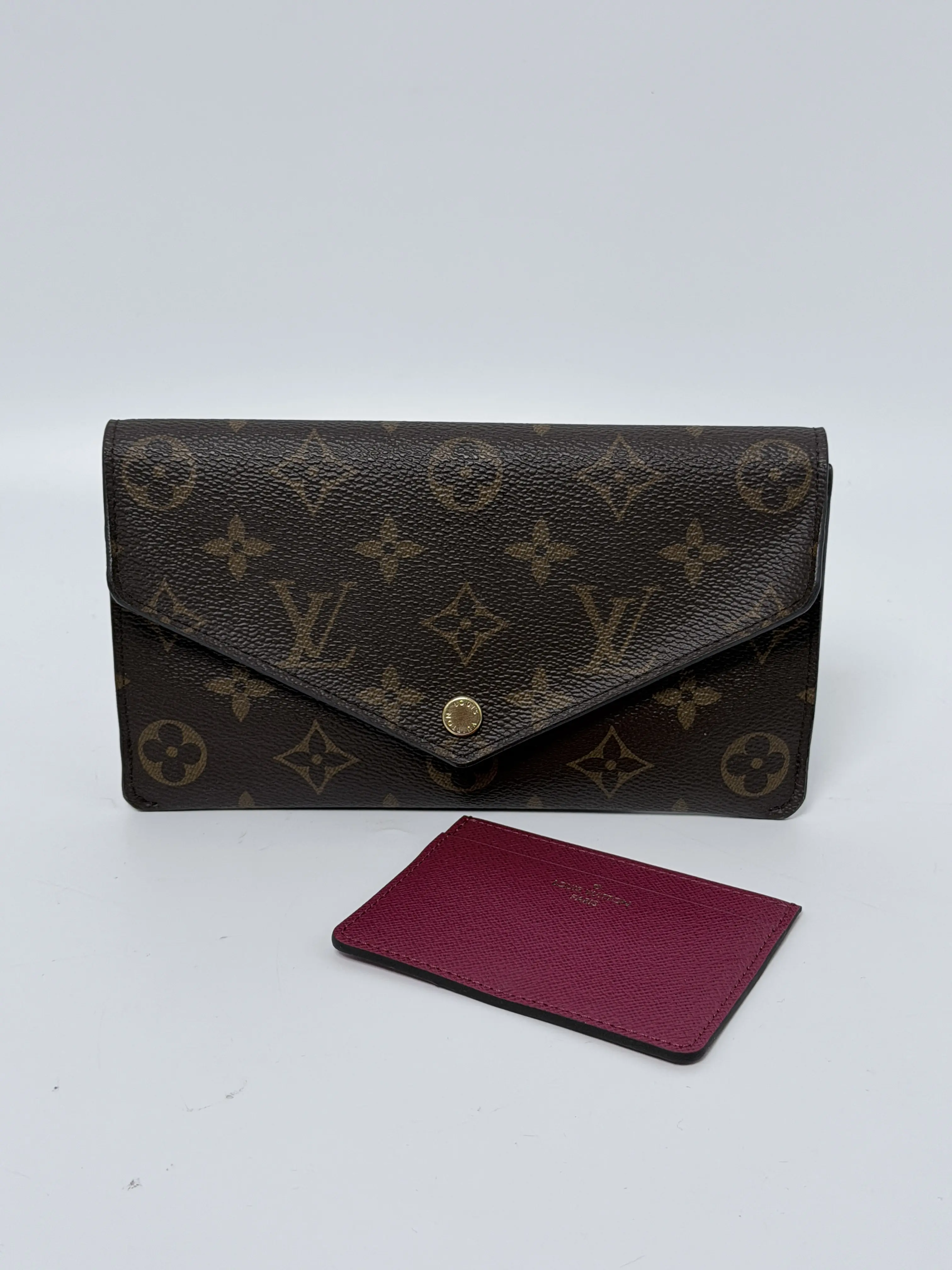 Pre-owned Louis Vuitton Canvas Envelope Wallet Monogram Félicie Pochette Insert Long Fuchsia JE333LV