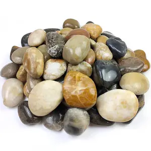 40lbs Large River Rocks for Landscaping, 3-4" Decorative Pebbles for Garden Design, Hand-Picked Smooth Stones for Fish Tank, Flower Pots, Indoor Water Fountains, Pathways, Backyard, Mixed Color