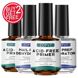 Natural Nail Prep Dehydrator and Acid-Free Base Coat, Gel Nail Polish, Polymer Gel, Manicure Supplies DIY Kit, UV Gel, Acrylic Powder Basic Set, Poly Extension Gel, Acrylic Gel System