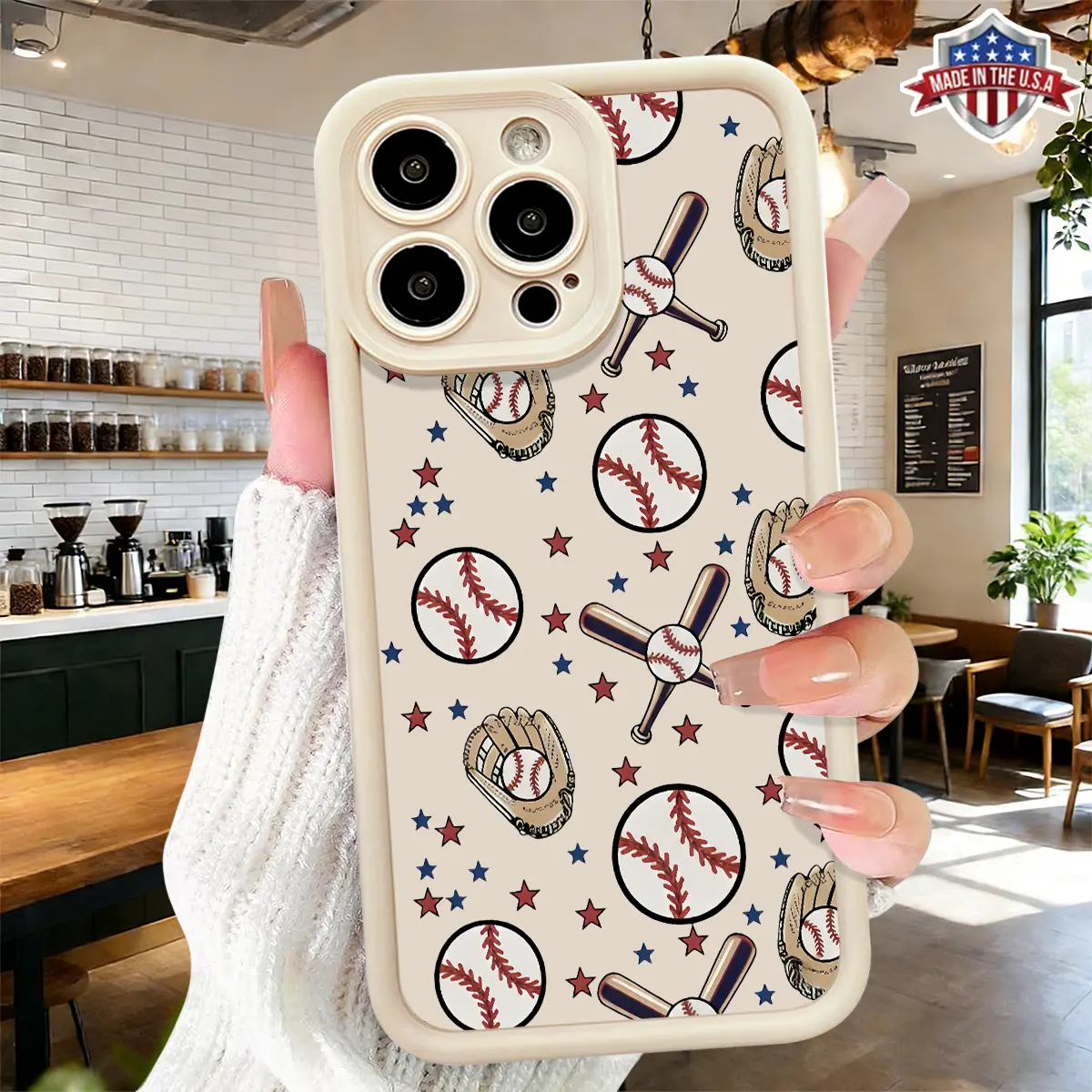 Cute Baseball Sports Pattern TPU Phone Case for iPhone 17,16,15,14 Pro Max,13,12,11,XR,XS Plus,Air - Slim,Lightweight,Shockproof,Anti-Drop,Durable Protection Casing & Mobile Phone Accessory
