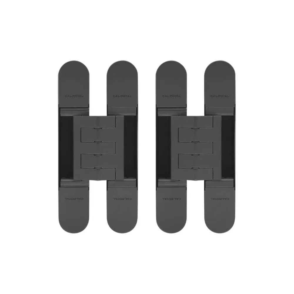 Cal-Royal CR3D81 3D Adjustable Invisible Door Hinges - US1 Flat Black Coated (622), Pack of 2 Door Hardware