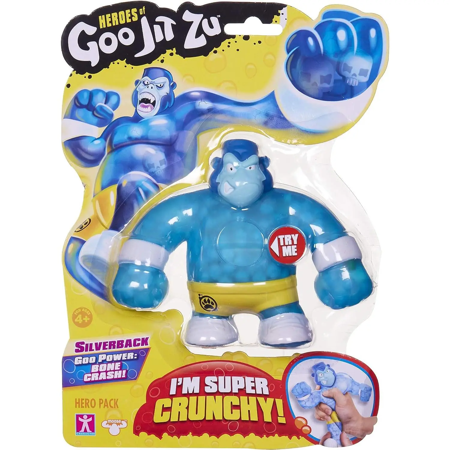 Heroes of Goo Jit Zu - Crunchy Silverback Collectible Action Figure by Character Options Ltd, No Mess Pretend Play Toy for 4+ Years Kids (0.5 lbs, Toys & Hobbies Classic Novelty Figure)