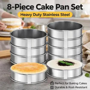 8 Piece 4-Inch Stainless Steel Crumpet Rings – Double Rolled Nonstick Tart Molds for Baking, Cooking, Cookie Cutting – Reusable & Dishwasher Safe