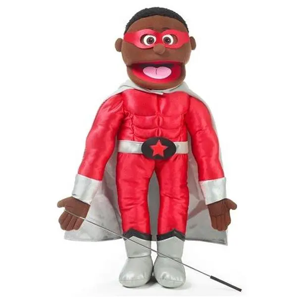 Superhero Boy Puppet, Black (25") Superhero Boy Puppet, Black (25")