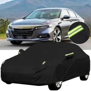 For Honda Accord Full Car Cover 6 Layers Waterproof Full Exterior Cover Indoor Outdoor Sun UV Rain Dust Protection Weatherproof Black