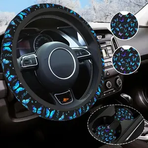 Butterfly Steering Wheel Cover Universal 14.5-15 Inch Non-Slip Butterfly  Accessories for Women Men