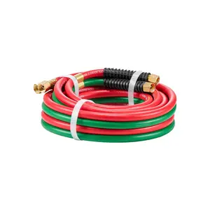 VEVOR Oxygen Acetylene Hose, 1/4-Inch x 15FT Oxy Acetylene Hose with 9/16"-18 B Fitting, 300PSI T Grade Welding Cutting Torch Twin Hose, Compatible with Oxygen, Acetylene, Propane and Other Fuel Gase