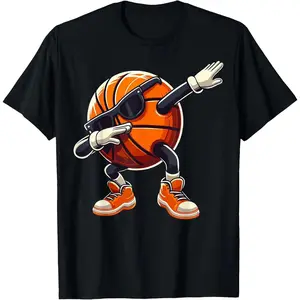 Dabbing Basketball Ball with Sunglasses Funny Basketball T-Shirt