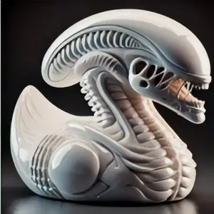 Alien Predator Design Resin Figurine Ornament, Unique Home Decor, Creative Desktop Decoration for Living Room Bedroom Office, Gift for Friends & Family