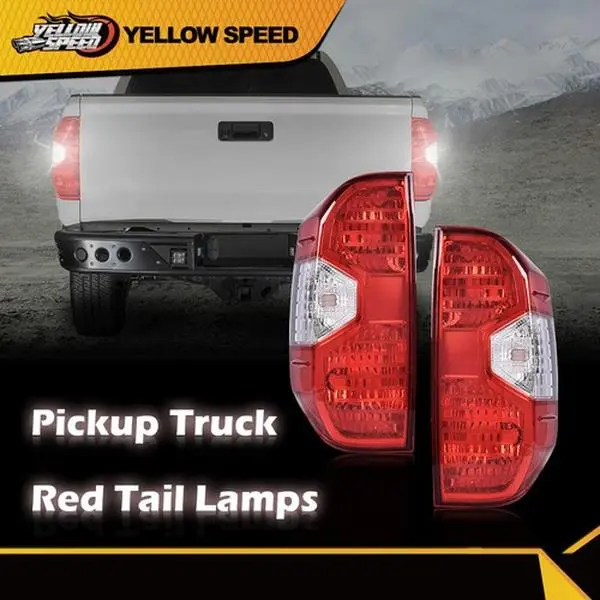 ALLGOOD Polycarbonate Reflective Durable Car Lights Set - 1 Pair DOT/SAE Certified Rear Taillights Lens Replacement, Left+Right Fit For 2014-2021 Toyota Tundra Pickup Truck, Safety-Focused OEM Look, Carlights, Bolt-On