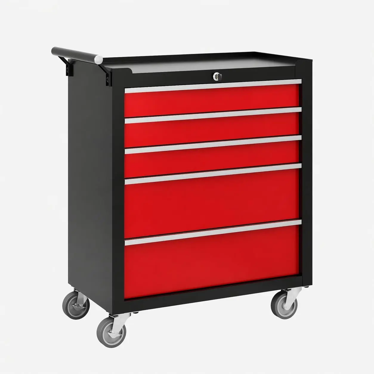 Garvee 5-Drawer Rolling Tool Chest - Heavy Duty Metal Storage Cabinet - Smooth Sliding Drawers, Protective Liner, Side Handle - Mobile Toolbox Organizer for Garage, Workshop, or Warehouse