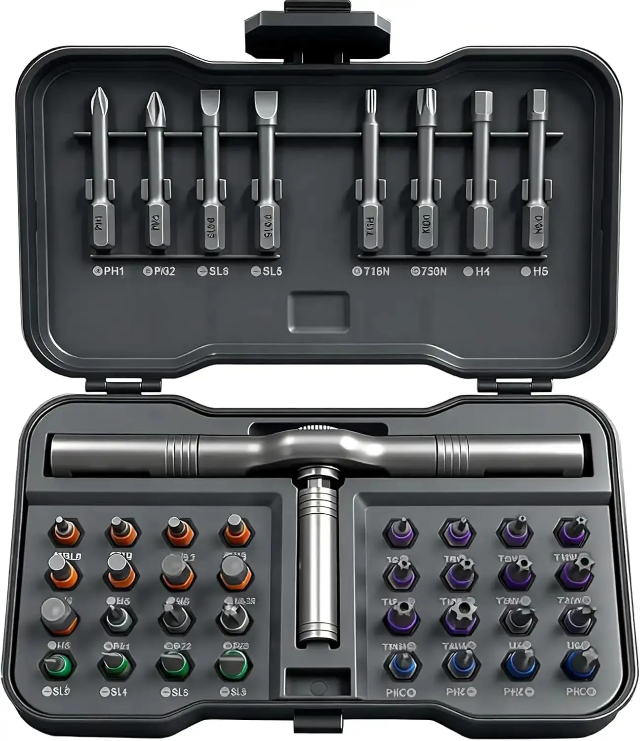 42 in 1 Screwdriver Set, DIY Ratchet Screwdriver Set, Multi Bit Drive,with Detachable Ratchet Handle and Case, Compact Repair Tool Kit for Furniture Computer