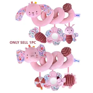 Car Seat Toys, Stroller Toy Cute Baby Spiral Hanging Toys for Sensory Exploration, Newborn Toys for Travel Car Seat Stroller Crib Bassinet Mobile with Mirror, BB Squeaker and Rattles, Perfect Halloween and Christmas Birthday Gift For Boys And Girls