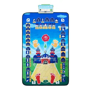 Prayer Mat Ramadan Gift, Muslim Prayer Rugs, Educational Toy with 5 Languages, Glowing Actions, Requires 3 Aa Batteries, Ideal for Kids