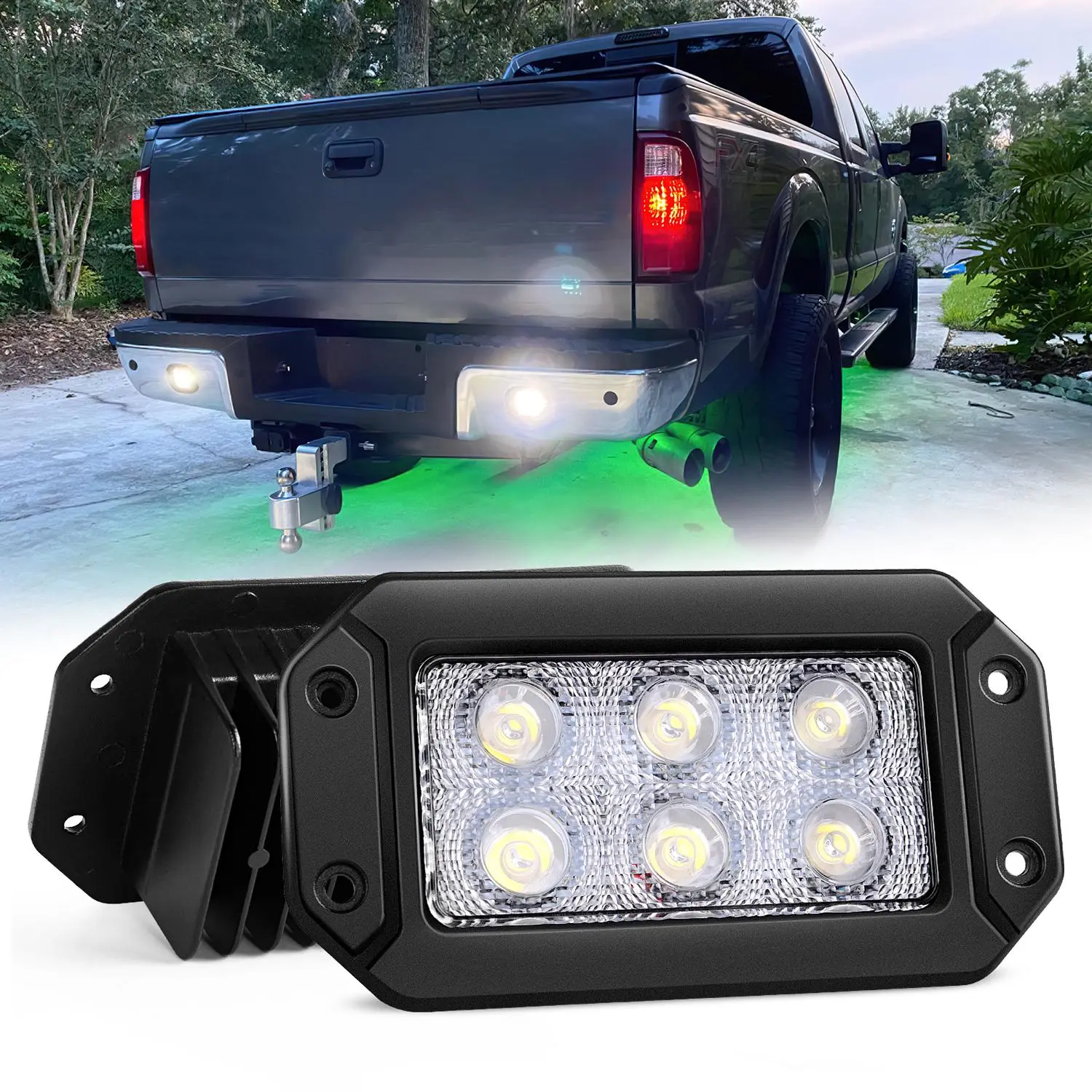 Nilight 2PCS Super Bright LED Flush Mount Spot Lights - 18W Off-Road Lighting, LED Off Road Work Driving Lights for Jeep, Truck Bumper, Led Off Road Lights