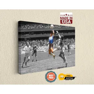 Diego Maradona Hand of God Soccer Football , Legend Argentinian Player Photography Art Canvas Poster for Wall Decor and Home Decor
