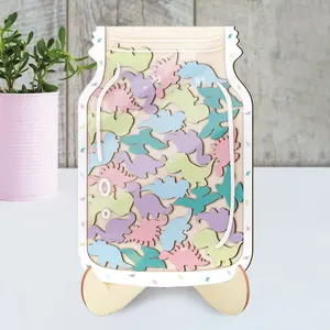 1 Set Reward Jar Wooden Reward Jar with 30pcs Colorful Cute Dinosaur Behavior Achievement Encourage Reward System Creative Teacher Classroom Behavior Management Tool Desk Decor Classroom Decoration Christmas Gift