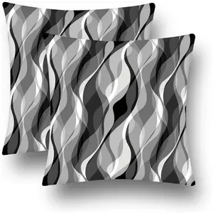 Black and White Grey Throw Pillow Covers Set of 2 Modern Geometric Lines Cushion Covers for Living Room Sofa Accent Home Decor Abstract Art Decorative Pillowcases Outdoor Pillows Covers 20"x20"
