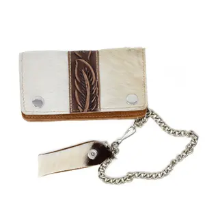 Cowhide Tooled Leather Wallet/ Wristlet