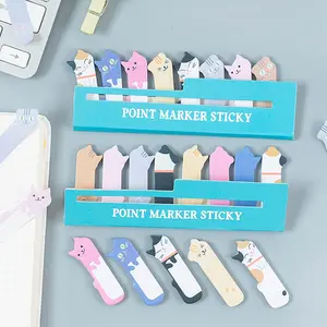 Cute Cartoon Cat Pattern Sticky Note (240 Sheets), Sticky Notes Set, Point Marker Sticky Note, Message Note, School Stationery Supplies, Office Supplies